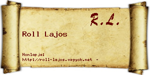 Roll Lajos névjegykártya